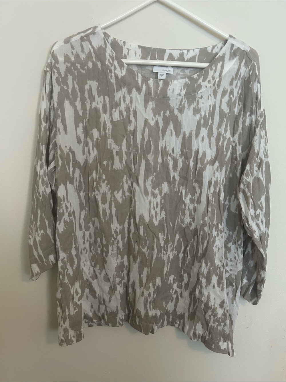 Pure Jill size L 3/4 sleeve top